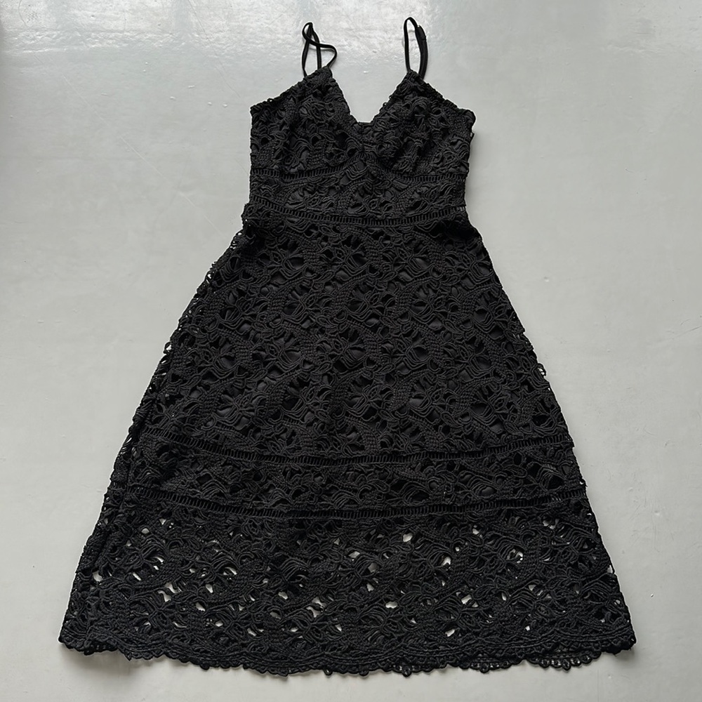 Black lace cocktail dress
